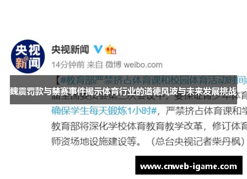 魏震罚款与禁赛事件揭示体育行业的道德风波与未来发展挑战